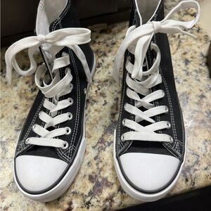 Classic Black and White High-Top Sneakers